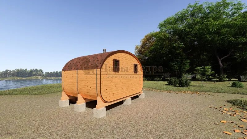Баня-бочка «Гипоид» из кедра 4х2,2 метра