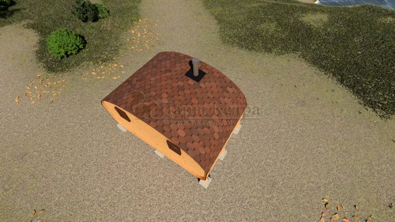 Баня-бочка «Гипоид» из кедра 4х2,2 метра